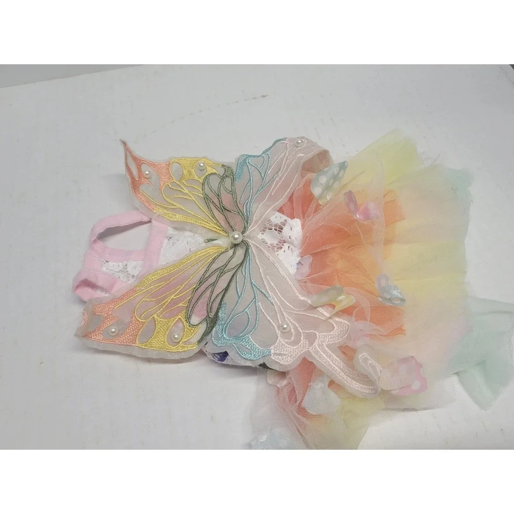 Pastel Butterfly Pet Tutu Dress Lace Floral Fairycore‎ Small Dog Cat Costume